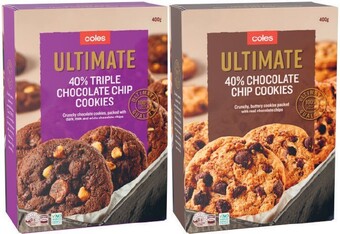 Coles Coles Ultimate 40% Chocolate Chip Cookies 400g offer