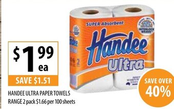 Supabarn Handee Ultra paper Towels Range 2 Pack offer