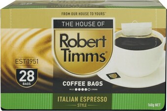 Coles Robert Timms Coffee Bags 28 Pack offer