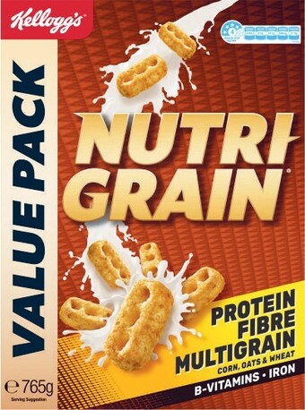 Coles Kellogg’s Nutri Grain 765g, Crunchy Nut Corn Flakes 640g or Just Right Original 740g offer