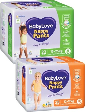 Coles BabyLove Bulk Nappy Pants 22 Pack-28 Pack offer