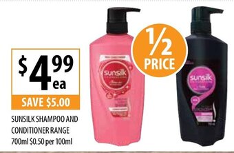 Supabarn Sunsilk Shampoo and Conditioner Range 700mL offer