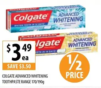 Supabarn Colgate Advanced Whitening Toothpaste Range 170/190g offer