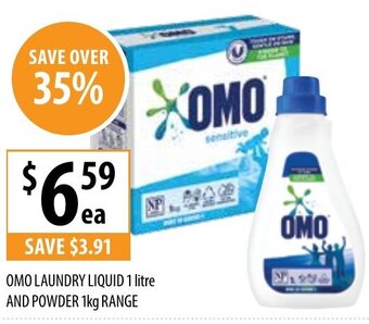 Supabarn OMO Laundry Liquid 1 Litre And Powder 1kg Range offer
