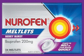 Coles Nurofen Ibuprofen Meltlets 200mg 24 Pack offer