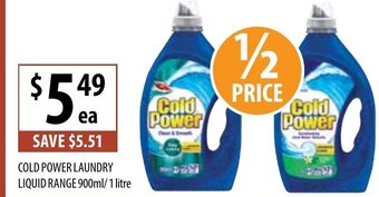 Supabarn Cold Power Laundry Liquid Range 900mL/1 Litre offer