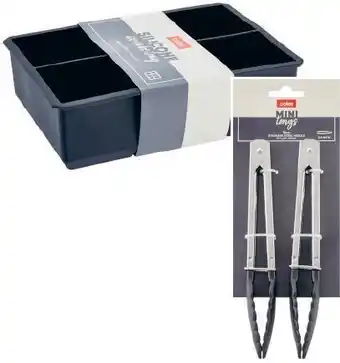 Coles Coles Large Silicone Ice Cube Tray 1 Each or Mini Tongs 2 Pack offer