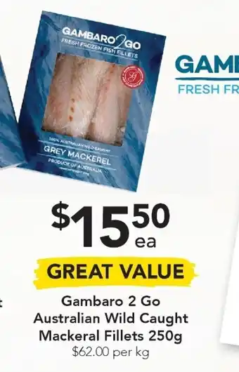 Drakes Gambaro 2 Go Australian Wild Caught mackeral Fillets offer