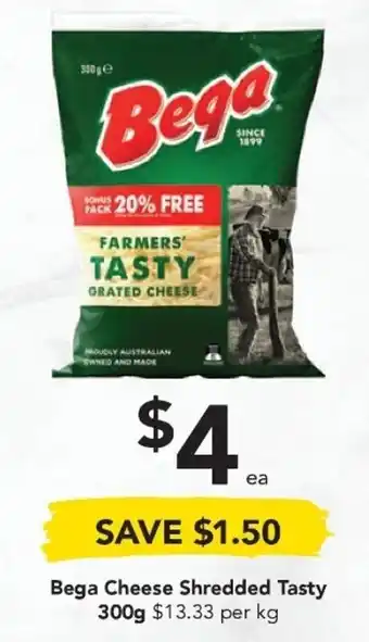 Drakes Bega Cheese Shredded Tasty 300g offer