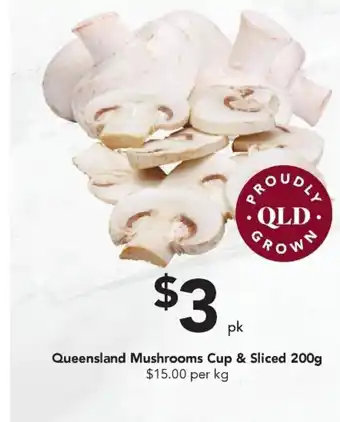 Drakes Queensland Mushrooms Cup & Sliced 200g offer