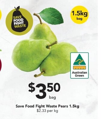 Drakes Save Food Fight Waste Pears 1.5kg offer