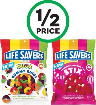 Woolworths Lifesavers 180-220g offer