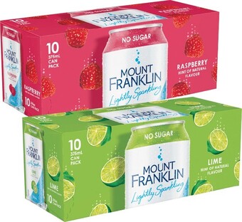 Woolworths Mount Franklin Lightly Sparkling Water 10 x 375ml offer