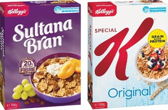 Woolworths Kellogg’s Sultana Bran 700g or Kellogg’s Special K 500g offer
