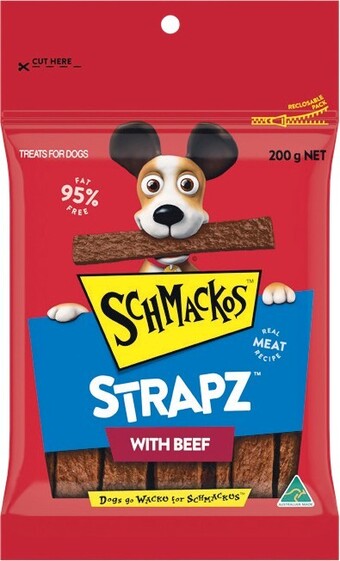 Woolworths Schmackos Strapz Dog Treats 200g offer