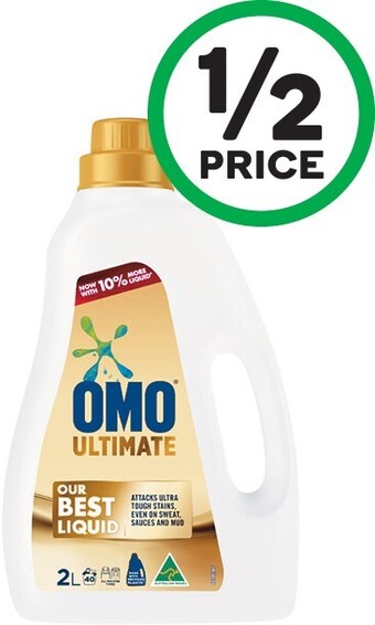 Woolworths Omo Ultimate or Expert Laundry Liquid 2 Litre or Powder 2 kg offer