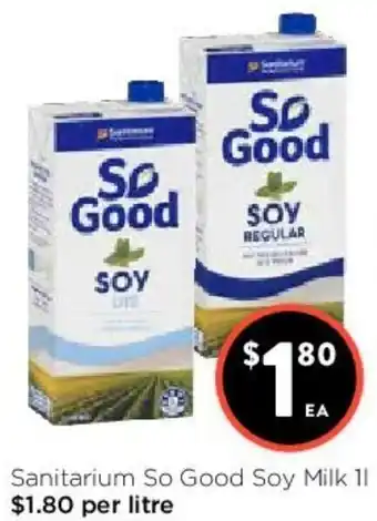 Foodworks Sanitarium So Good Soy Milk 1L offer