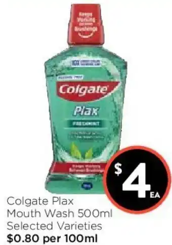 Foodworks Colgate Plax Mouth Wash 500ml offer