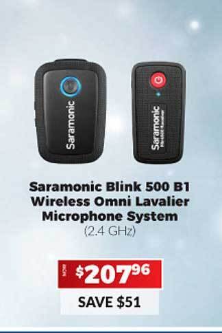 Saramonic Blink 500 B1 Wireless Omni Lavalier Microphone System