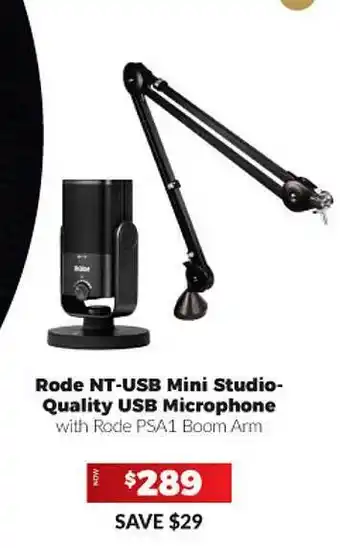 Camera House Rode NT-USB Mini Studio-Quality USB Microphone offer