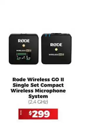 Camera House Rode Wireless Go II Single Set Compact Wireless Microphone System offer