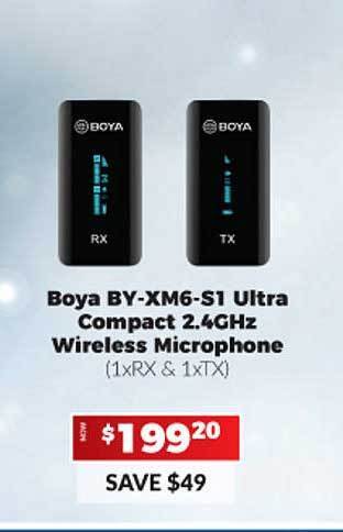 Camera House Boya BY-XM6-S1 Ultra Compact 2.4GHz Wireless Microphone offer