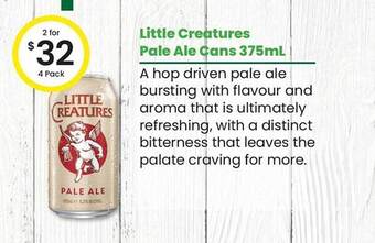The Bottle O Little Creatures Pale Ale Cans 375mL offer