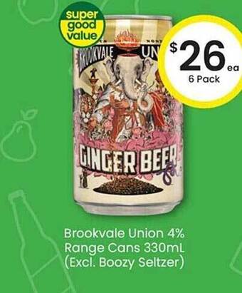 The Bottle O Brookvale Union 4% Range Cans 330mL offer
