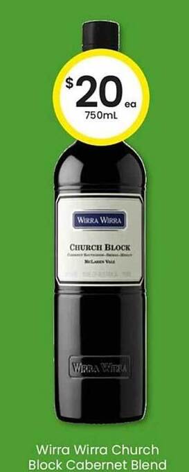 The Bottle O Wirra Wirra Church Block Cabernet Blend offer