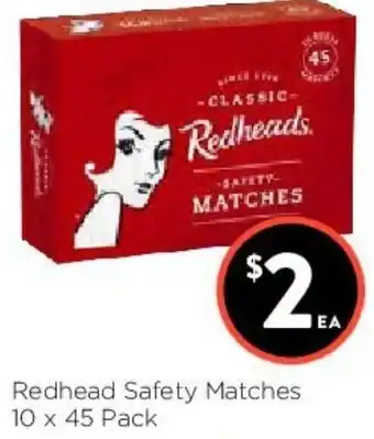 Redhead Safety Matches 10x45 Pack
