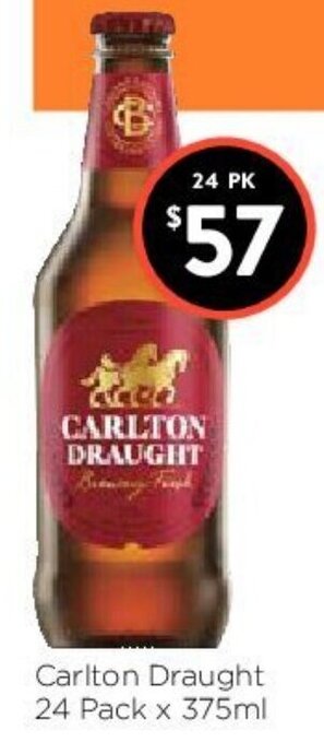 Carlton Draught 24 Pack X 375ml
