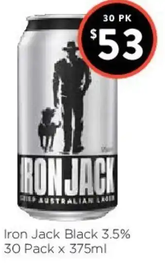 Foodworks Iron Jack Black 3.75% 30 Pack X 375 ml offer