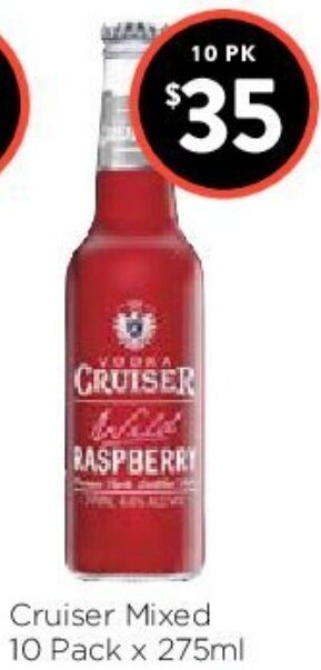 Foodworks Cruiser Mixed 10 Pack X 275ml offer