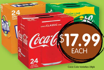 Spudshed Coca Cola Varieties 24Pk offer