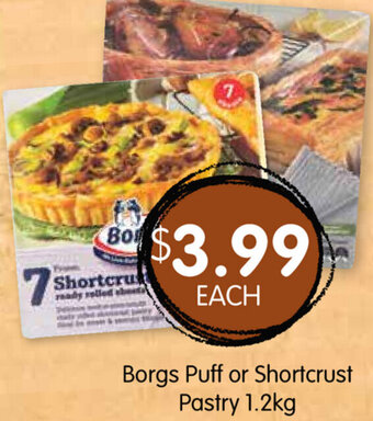 Spudshed Borgs Puff or Shortcrust Pastry 1.2Kg offer