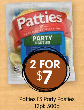 Spudshed Patties Fs Party Pasties 12Pk 500g offer
