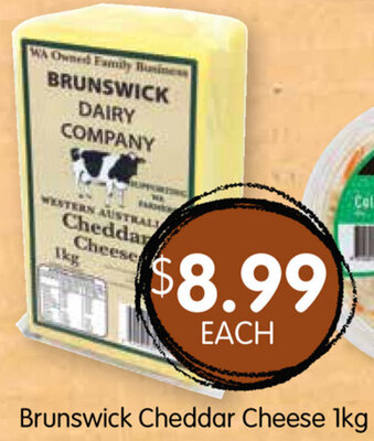 Spudshed Brunswick Cheddar Cheese 1Kg offer