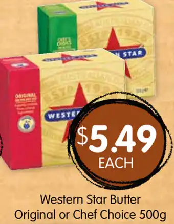 Spudshed Western Star Butter Original or Chef Choice 500g offer