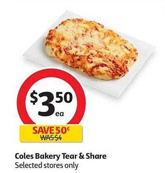 Coles Coles Bakery Tear & Share offer