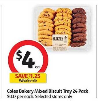 Coles Coles Bakery Mixed Biscuit Tray 24 Pack offer