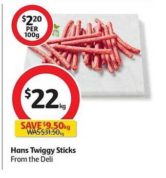 Coles Hans Twiggy Sticks offer