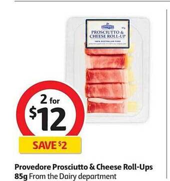 Coles Provedore Prosciutto & Cheese Roll-Ups 85g offer