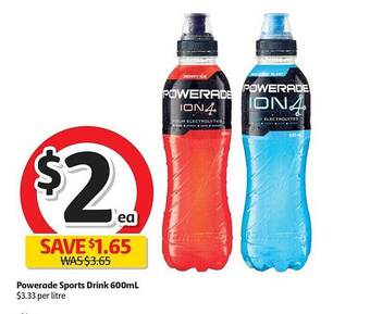 Coles Powerade Sports Drink 600mL offer