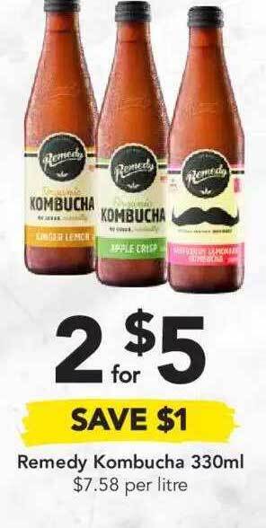 Drakes Remedy Kombucha 330ml offer