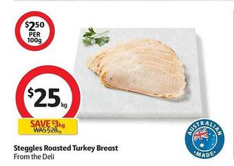 Coles Steggles Roasted Turkey Breast offer