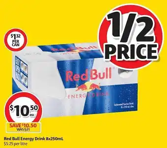 Coles Red Bull Energy Drin 8x250mL offer