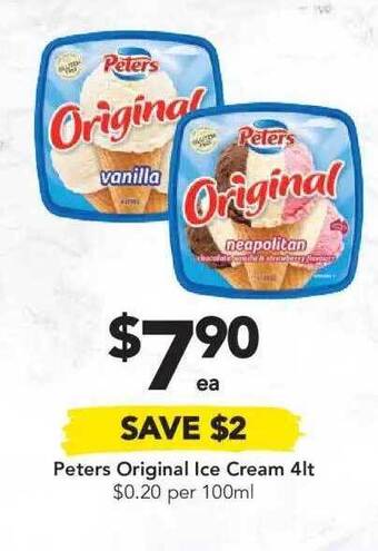 Drakes Peters Original Ice Cream 4Lt offer