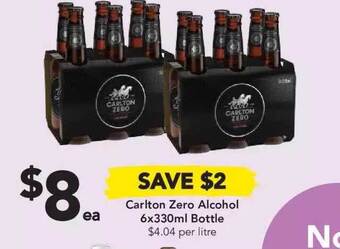 Drakes Carlton Zero Alcohol 6x330ml Bottle offer