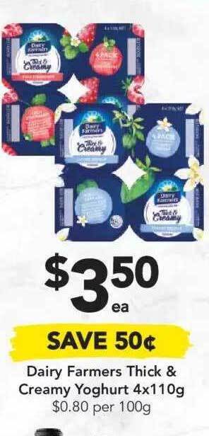 Drakes Dairy Farmers Thick & Creamy Yoghurt 4x110g offer