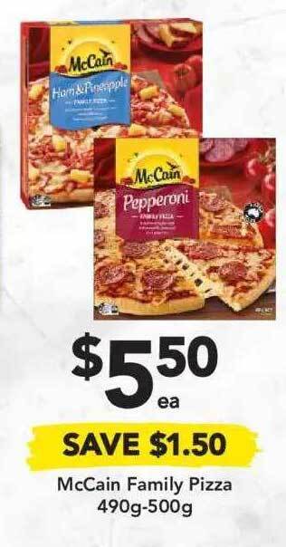 Drakes McCain Family Pizza 490g-500g offer